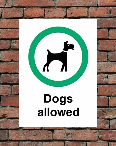 Dogs allowed metal sign - allowed,