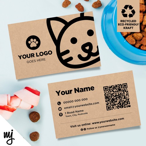 Kraft business cards eco - business,