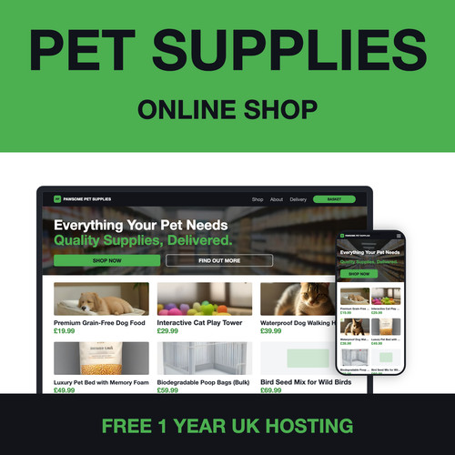 Pet supplies website business - pet,