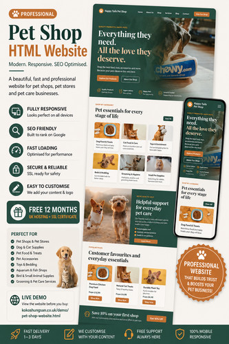 Pet shop html website - pet, +