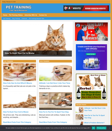 Pet training website - website, business