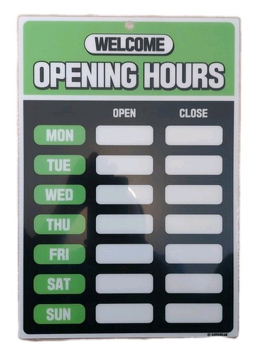 Business hours sign - sign, kit
