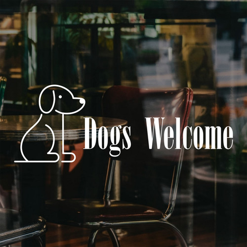 Dogs welcome sticker pet - dogs,