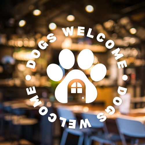 Dogs welcome paw door - -,